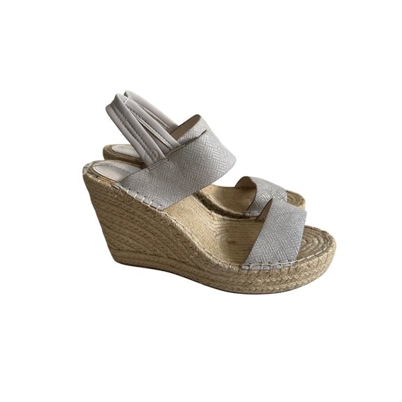 KATHERINE KELLY Gray Espadrille Wedges Size 8.5 - Picture 6 of 11